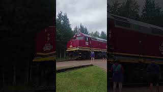 Agawa Canyon Railroad WAMX 110 K5la shave and a haircut hornshow [upl. by Ushijima]