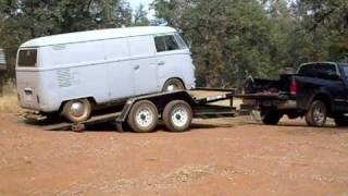 VW Panel Van getting on a tilt bed trailer 2009 [upl. by Clover]