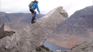 Snowdonia  Tryfan via North Ridge Adam and Eve leap of faith [upl. by Yllom]