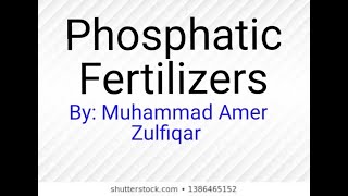 Phosphatic Fertilizers by Muhammad Amer Zulfiqar [upl. by Cartwright]