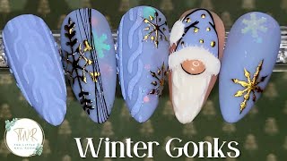 ❄️ Winter Gonks ❄️ Christmas Nail Art ❄️ Sweater Nails ❄️ [upl. by Acirrehs]