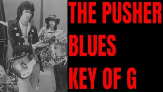 The Pusher Blues Riff Steppenwolf Style Jam Track G Major [upl. by Rap873]