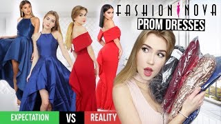 TRYING ON FASHION NOVA PROM DRESSES Success [upl. by Aihsotal]