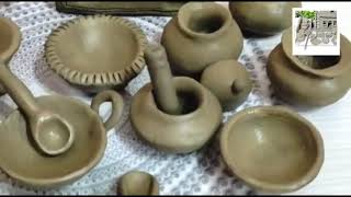 mini Kitchen Tools Making  small Clay Pots  kitchen set [upl. by Rochella616]