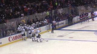 Bryan Trottier Puck Drop Before Islanders Penguins Game 11615 [upl. by Donahoe]