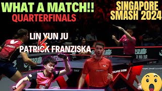 What a match LIN YUN JU vs PATRICK FRANZISKA in Singapore Smash 2024  PPTV Analysis and Review [upl. by Linette]