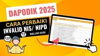 Tutorial Dapodik 2025 Invalid Pada Peserta didik Siswa Belum Mengisi NIPD atau NIS [upl. by Naylor66]