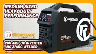 Renegade Industrial 200 Amp DC Inverter MIG amp Arc Welder RIMIG205I [upl. by Mufi]