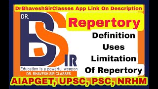 RepertoryHomoeopathic Repertory HomoeopathyDrBhavesh Sir Classes [upl. by Andreana]