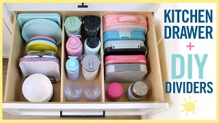 ORGANIZE  Kitchen Drawers  DIY Dividers SATISFYING [upl. by Laleb]