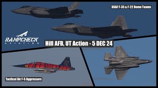 Flying Action at Hill AFB Utah USA  5 DEC 24  F35 amp F22 Demo Teams [upl. by Polish834]