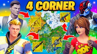 The MYTHIC 4 CORNER Challenge in Fortnite [upl. by Erehpotsirhc]