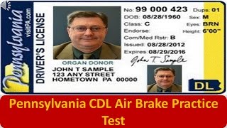 Pennsylvania CDL Air Brake Practice Test [upl. by Aryamoy404]