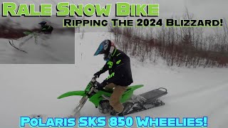 Rale Snow Bike Northern Michigan 2024 Featuring WheelieGriff And Some Polaris SKS 850 Action [upl. by Jehanna]