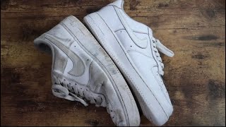 How To Clean Air Force 1s quick amp easy SATISFYING [upl. by Ecinaej]