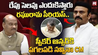 CM Chandrababu Laughed Over AP Speaker Answer On MLA Raghu Rama Raju Question  AP Assembly 2024 [upl. by Anu]