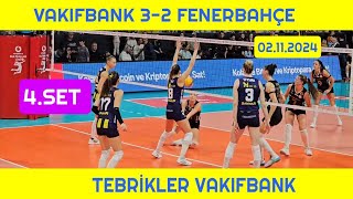 Vakıfbank 32 Fenerbahçe Medicana 02112024 [upl. by Ferri935]