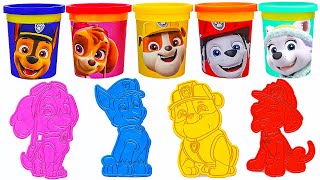 Create Paw Patrol with Play Doh Molds  Learn Colors amp Shapes  Preschool Toddler Learning Video [upl. by Yelraf]