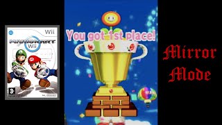 Mario Kart Wii Wheel Flower Cup Mirror  Star Rank ★  Waluigi  Standard Bike S [upl. by Nrehtak894]