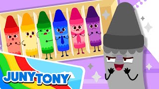 The Naughty Gray Crayon  Lost Color Song  Color Songs  Funny Kids Songs  JunyTony [upl. by Lauro132]