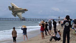 F35 lightning II in this stunning display of speed amp agility Pacific Airshow Huntington beach [upl. by Coraline]