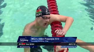 Mens 400m Freestyle S13 Final  Dublin 2018 [upl. by Preiser106]