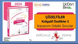 345 AYT Kimya Soru Bankası 2024 Çözümleri  Çözeltiler Koligatif Özellikler 3 [upl. by Ariat]