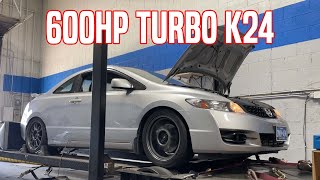 Turbo K24 8th Gen Civic Si Dyno Tune [upl. by Anelra619]