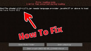 How to fix quotError Loading Modsquot in Minecraft 2024 [upl. by Marka]