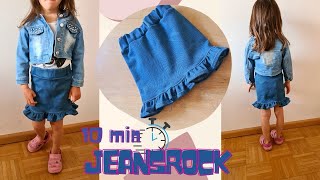 10min Jeansrock nähen  OHNE SCHNITTMUSTER  nähen für Anfänger [upl. by Iverson]