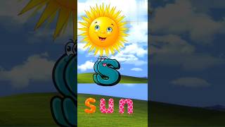 S For Sun 🌞Letter S For Sunshortsvideo aforapplebforballcforcat YouTubehet181 [upl. by Atinaw]