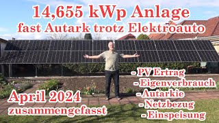 PV Auswertung April 2024  14 kWp PV  10 kWh Akku [upl. by Zakarias]