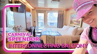 Carnival Splendor Interconnecting Quad Balcony Cabin Tour 8277 Post dry dock [upl. by Bolten]