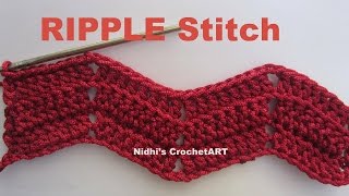 How To Crochet RIPPLE Stitch Tutorial [upl. by Acenes826]