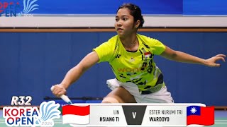 Ester Nurumi Tri Wardoyo vs Lin Hsiang Ti  R32 Korea Open 2024 [upl. by Schluter314]