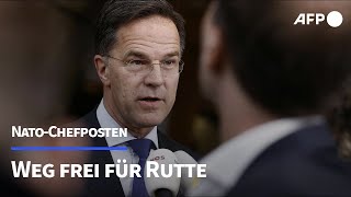 Iohannis zieht zurück  Weg für Rutte als NatoGeneralsekretär frei  AFP [upl. by Farrica]