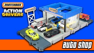 Matchbox Action Drivers Auto Shop Playset New for 2022  Unboxing Assembly and Review [upl. by Cirala]