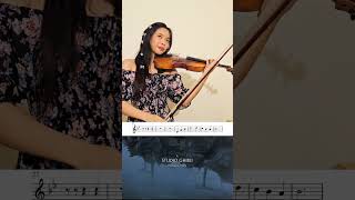 Hows Moving Castle Violin Tutorial with tab and music sheet by Strings n Gayle howlsmovingcastle [upl. by Drisko]