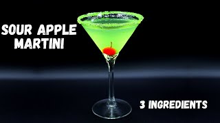 Sour Apple Martini  Appletini Cocktail Recipe [upl. by Christoffer]