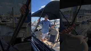 Power Bimini Top Pros and Cons with Bridge Marina PART 1 OF 2 boat shorts [upl. by Eednahs]