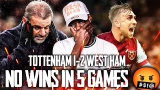 NO WINS IN 5 GAMES 🤬 Tottenham 12 West Ham EXPRESSIONS REACTS [upl. by Anaj883]