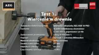 Test wiertarkowkrętarki AEG BSB 18 PRO [upl. by Gretel]