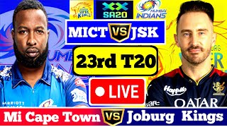 🔴Live  Joburg Super Kings vs Mi Cape Town  23rd match  MICTvsJSK  SA20 live [upl. by Norwood]