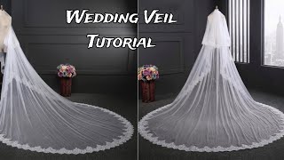 How to Make Wedding Veil  Bridal Veil Sewing Tutorial  Easy DIY For Beginners and Experts [upl. by Esirahc805]