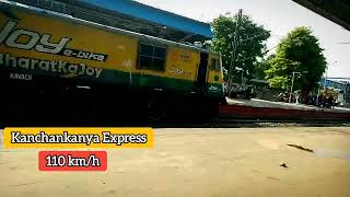 KANCHANKANYA EXPRESS ARRIVING DANKUNI JUNCTION AT 110KMH SPEED 😲😱 [upl. by Otsirc]