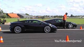 LP560 vs F430 airstrip dragrace [upl. by Cockburn]