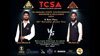 Billiyard Snooker Academy Presents Telangana State Championship 2024 6 Reds Final [upl. by Idnim]