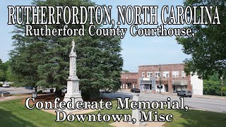 Rutherfordton North Carolina  Scenic Rutherford County Confederate Monument Downtown Misc [upl. by Akirahs]