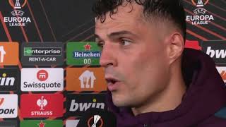 Granit XhakaPost Match interviewBayer Leverkusen 20 West ham bayerleverkusen football usa [upl. by Archy]