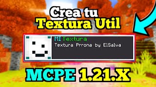 🔴 Crea tu TEXTURA ÚTIL para Minecraft Pe 121x  Crea Tu TEXTURE PACK para Bedrock😎 [upl. by Neibaf328]